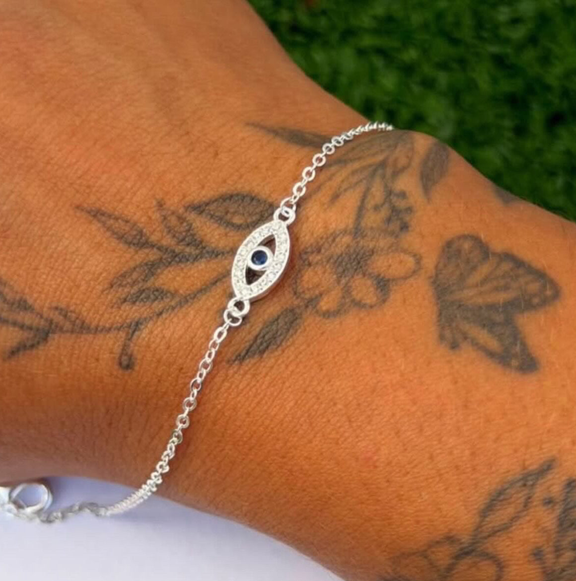 Pulseira olho grego cravejada