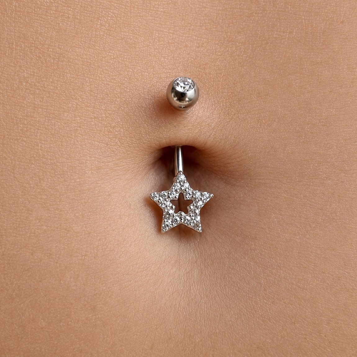 Piercing de umbigo estrela